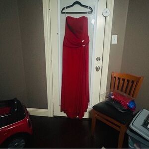 Boohoo Strapless Red Dress